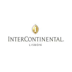 InterContinental Lisbon logo with gold emblem on a white background.